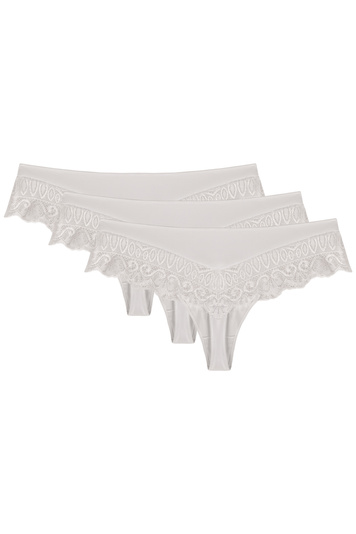 Wolbar Dame Shorts-Strings Spitze Stilvoll Elegant Verführerisch Dessous WB409 , Weiß