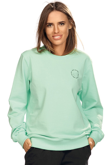 Reviver Dame Sweatshirt Glatt Sportbekleidung Klassisch Baumwolle Alltag F5586 , Grün