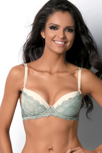 Mat 2403/11 Ophelie Push-Up BH Dame Dessous geblümt Spitze abnehmbar Setteil