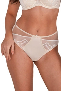 Gaia Dame Slip Unterhose Schleife Spitze Netz Bund Unterwäsche 1191P Bice , Beige