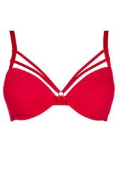 Axami V-7011 Breva Push-Up BH Damen Dessous Streifen regulierbar Setteil Top Qualität EU, Rot