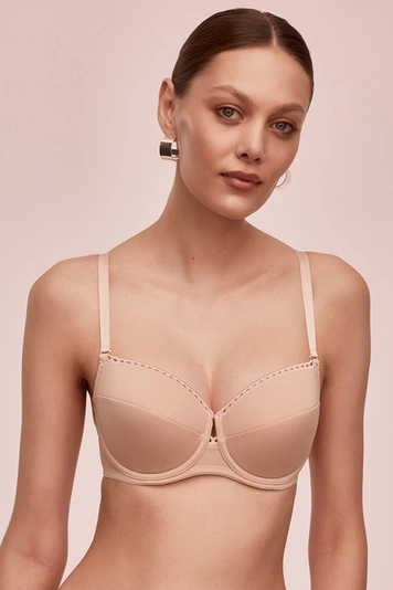 Alles Elena II U Bügel BH Dame Dessous gepolstert musterlos abnehmbar EU, Beige