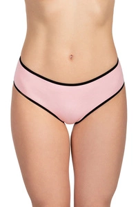 Vivisence Dame Slip Unterhose Klassisch Komfortabel Baumwolle Trendig Alltag Unterwäsche 4016, schwarzes Gummiband:rosa