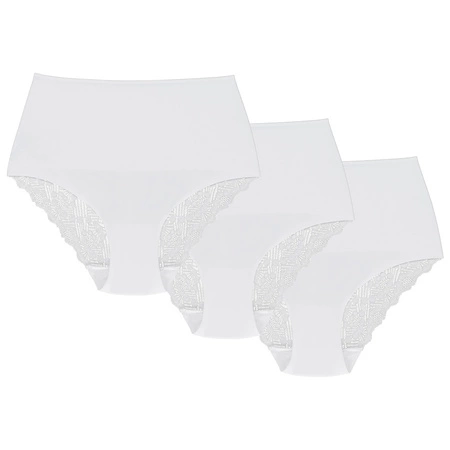 Wolbar Dame Slip 3er Pack figurformend  Spitze Bund Musterlos WB321,