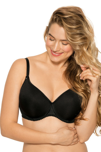 Gaia Damen Bügel-BH Dessous Unterwäsche glatt gepolstert 480 Pilar , Schwarz