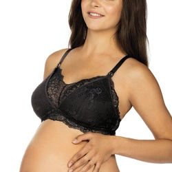 Lupoline Dame Still-BH  Träger Spitze Umstands Unerwäsche gemustert geblümt 3046, Schwarz