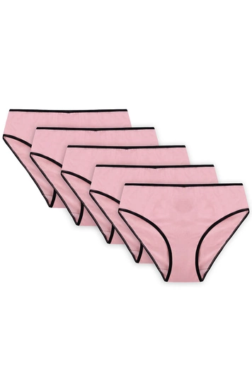 Vivisence Dame Slip Unterhose Klassisch Komfortabel Trendig Alltag Unterwäsche 4016, schwarzes Gummiband:pink