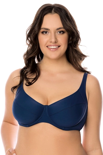 Vivisence  Bikini BH Dame Bademode Soft Cups musterlos 3216, dunkelblau