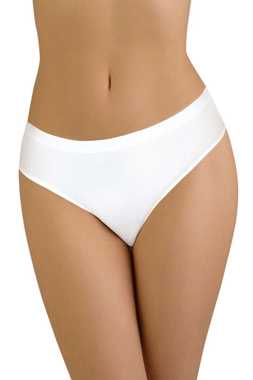 Vivisence Dame Slip Unterhose Gepunktet  Bund Spitze Unterwäsche 4012, weiß