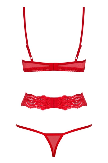 Obsessive 829-TED-3 Dame Body ausgeschnitten Spitze , Rot