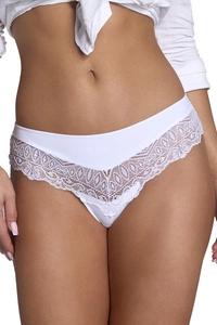 Wolbar Damen Sexy Shorts-Strings Spitze Miederslip Slips mit tiefer Hüftlinie WB409, weiß