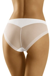 Wolbar Dame Slip Klassisch Elegant Netz Mesh Gummi Höschen Unterhose WB482, beige/beige/weiß