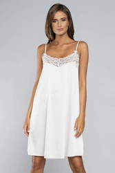 Italian Fashion Dame Nachthemd Satin Glatt Spitze Schleife Nachtwäsche Dotyk,