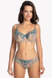 Gaia Dame Soft- BH Träger Schleife Geblümt Stickerei Unterwäsche 1096 Laia, Beige