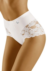 Wolbar Dame Slip Mit Hohem Bund Klassisch Elegant Netz Mesh Gummi Höschen Unterhose WB406, schwarz/schwarz/weiß