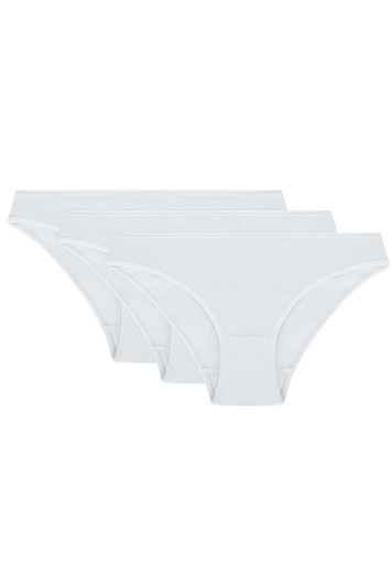 Vivisence Damen Slip Baumwolle Klebt am Körper Für Unsichtbaren Komfort 4003, weiß