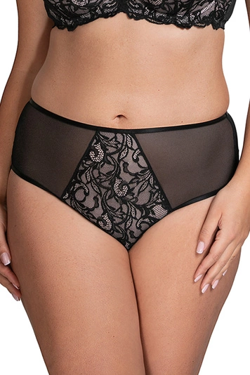 Vivisence Dame Slip Unterhose Hoher Bund Spitze Netz Elegant Stilvoll Geblümt 1063, 