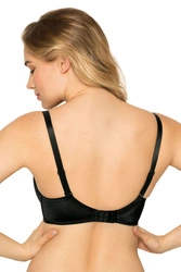 Gaia Damen Push-Up BH Bügel Dessous trägerlos glatt 639 Jean , Schwarz