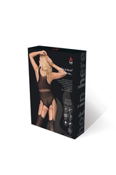 Hot in Here Dame Reizwäsche Bodystocking Sexy Netz  Gemustert Dark Elegance,