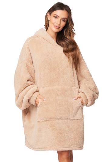 Vivisence Übergroße Hoodie Decke für Damen Decke Sweatshirt mit Fronttasche Verlängertem Komfortable Riesen-Hoodie Rücken und Kuscheligem Material für Winterabende, 