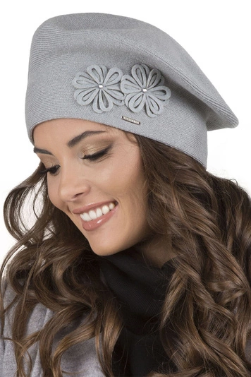 VIVISENCE Damen Baskenmütze Warm Dick Wintermütze Ideal für Kalte Tage 7007, hellgrau