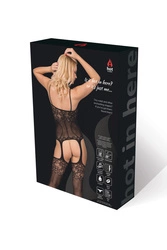 Hot in Here Dame Bodystocking Spitze Netzstoff Sexy Blumenmuster Verführerisch The One,