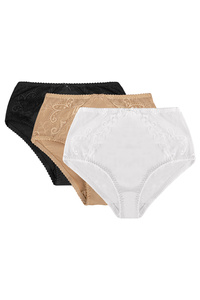 Mitex Dame Slip 3er Pack Shapewear Aga, weiß/beige/schwarz