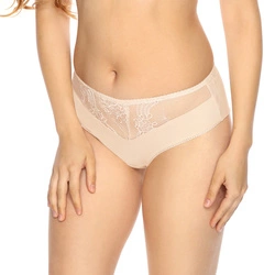 Gaia Dame Slip Unterhose Tüll Netz Unterwäsche 930B Aleksandra, Beige