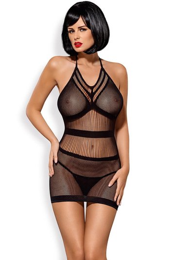 Obsessive Dress D115 Nachtkleid Dame Reizwäsche Nackenschnürung Rundhals Mini