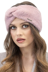 Vivisence Stirnband Damen Flauschig Gefüttert Verkreuzt Warm Herbst Winter 7093, rosa