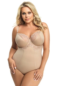 Gorsenia K356 Gala Body Dame Maxi Shapewear Stickerei Soft-Cups regulierbar EU, Beige
