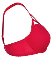 Axami V-7011 Breva Push-Up BH Damen Dessous Streifen regulierbar Setteil Top Qualität EU, Rot