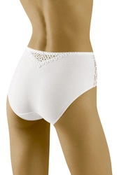 Wolbar Dame Slip Höherer Bund Klassisch Spitze Nahtlos Unterhose WB440, weiß