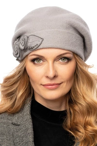 Vivisence Winter Mütze für Damen Handgefertigte Herbst Elegante Beanie Wintermütze aus Schurwolle Antistatische Eigenschaften Perfekt Für Kalte Wintertage Modell 7072, grau