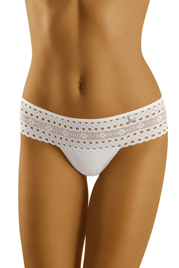 Wolbar Damen Slip Ajourspitze Unterwäsche Brazilian-Typ Diamond 3519, weiß