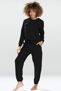 Dkaren Dame Homewear Set Bequem Musterlos Rundhlasausschnitt Komfortabel Wenezja,