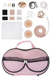 Kontri BH-Aufbewahrungstasche mit Accessoires BH Kofferorganizer Unterwäsche Etui Zubehör E1002 , Hellpink