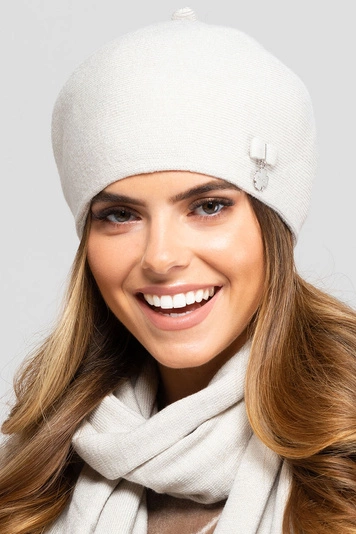 Kamea Damen Baskenmütze Kopfbedeckung Herbst Winter Murcja, Beige