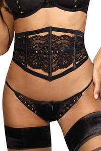 Axami Dame Korsettgürtel Reizwäsche Spitze Streifen Sexy Verführerisch Nieten  V-9782,