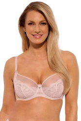 Gaia Dame Soft-BH Träger Schalen Spitze Dessous Netz Durchsichtilch 1262 Camilla, Perle