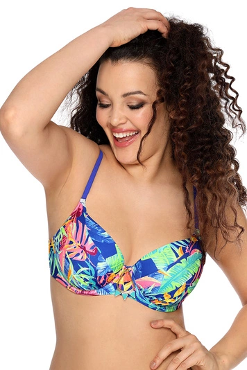 Ava Bikini-BH Dame Bademode Bikinioberteil Gemustert Bügel EU SK-143, 