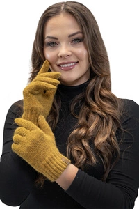 VIVISENCE Damen Winter Handschuhe Weichem und Warme Ideal für Kaltes Wetter 7014, dunkelgelb