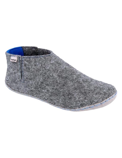Vollsjö Damen Pantoffeln aus Filz Hausschuhe Hellgrau Filzschuhe für Frauen, Modisch und Gemütlich Freizeitschuhe Filzpantoffeln, Heimschuhe, Hergestellt in der EU, hellgrau-blau