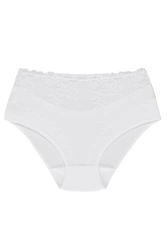 Wolbar Damen Slips Panties Höschen Hohe Taille Slips Hoher Taillenslip, Bauchkontrolle Spitzenhöschen Hohe Taille Unterhosen WB415, weiß