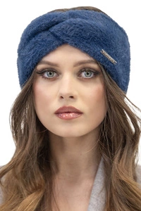 Vivisence Stirnband Damen Flauschig Gefüttert Verkreuzt Warm Herbst Winter 7093, dunkelblau
