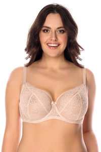 VIVISENCE Damen Spitzen BH mit Bügel Große Größen Zuverlässigen Halt im Alltag 1044, beige