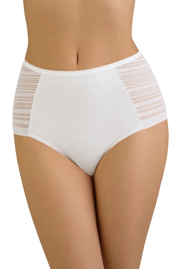 Vivisence Dame Slip Hoher Bund Klassisch Glatt Netz Voll Unterhose 4014, weiß
