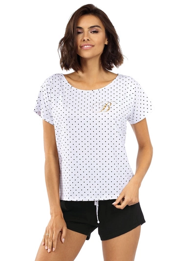 Lorin Damen Schlafanzug Getupft Aufdruck Shorts Nachtwäsche Aufdruck P-1522, 