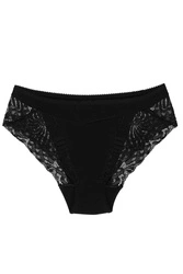 Wolbar Damen Slips Spitze hoher Bund Unterhose WB408, schwarz