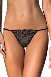 Gorteks Scarlet/MS Strings Dame Tangas Unterhosen Unterwäsche Spitze Setteil EU, Schwarz-Beige